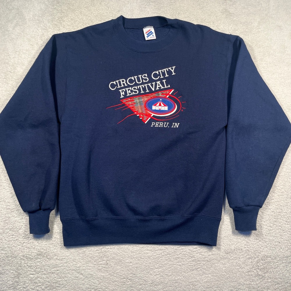 Jerzees Vintage 90s Circus‎ City Festival rewneck Sweatshirt Small Made in USA